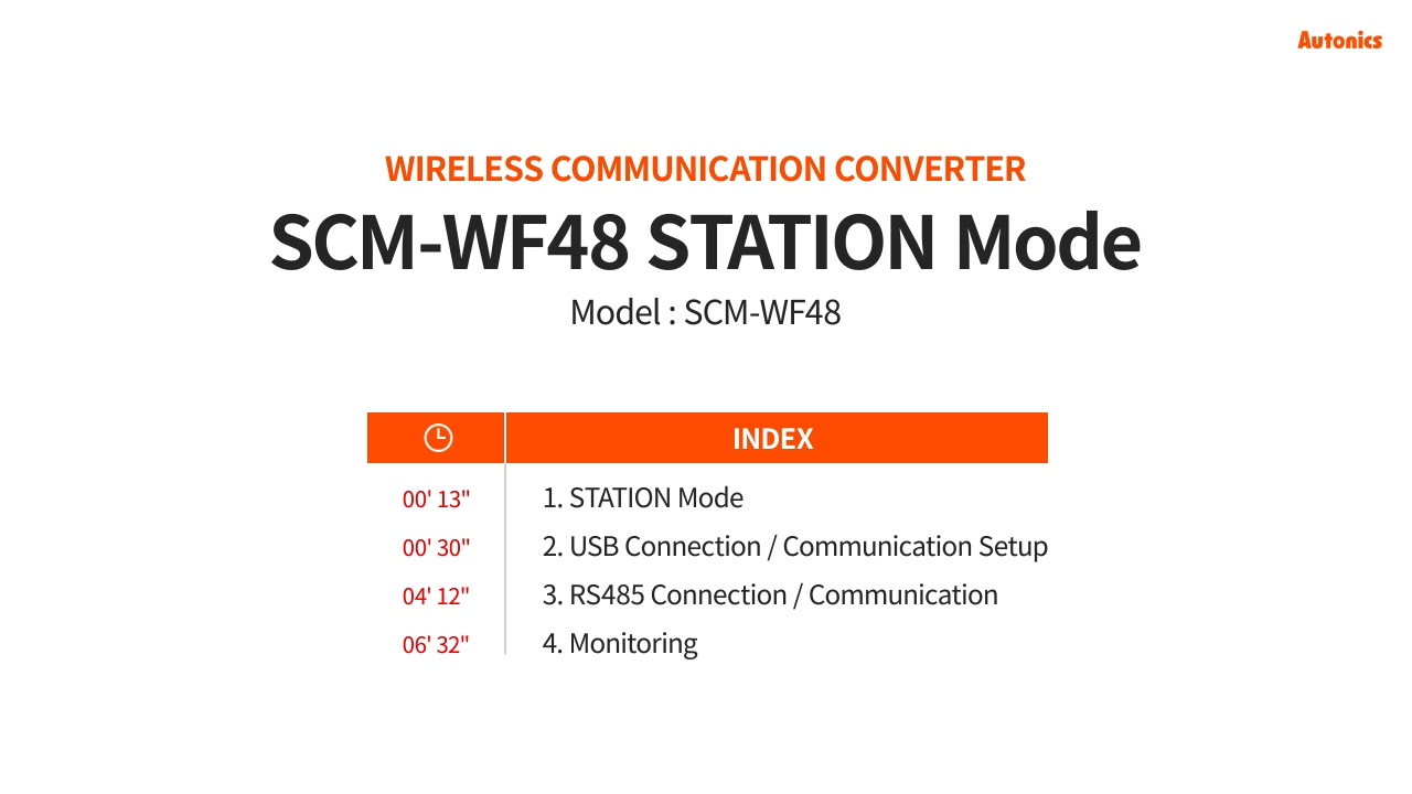Autonics Tutorial : Wireless Communication Converter SCM-WF48 Station Mode
